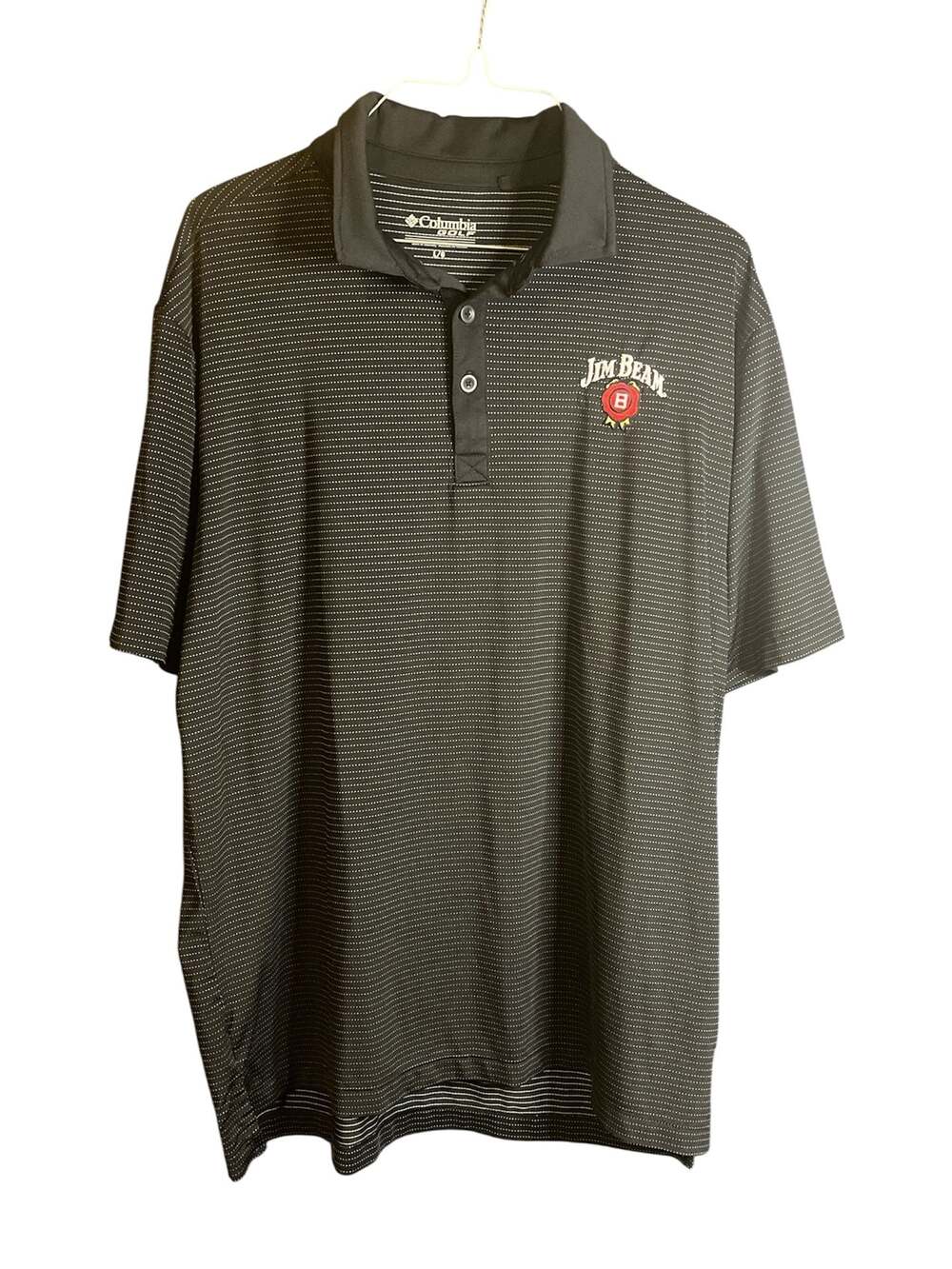 Columbia Golf Jim Beam Drink Smart Men's Micro Stripe Polo Shirt L